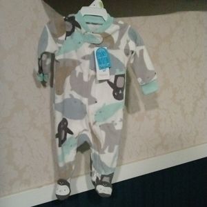 Carter's Zip Fleece Jammies - 3 MONTHS